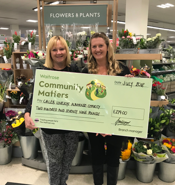 Waitrose Community Matters Cheque with two ladies smiling